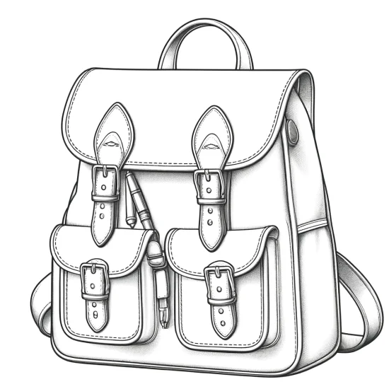 Coloring Page of a Backpack