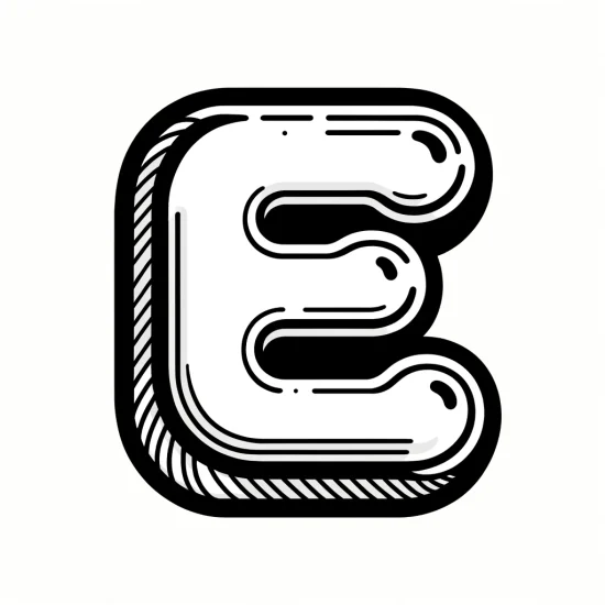 Bubble Letter E Coloring Page