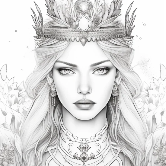 Coloring Page For Teenagers, Featuring The Snow Queen