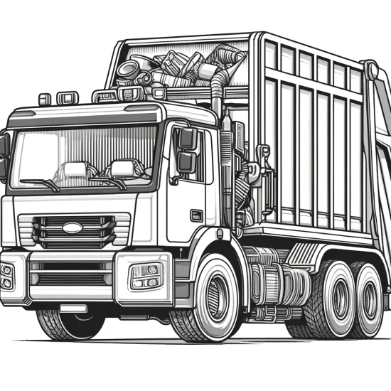 Coloring Pages Garbage Truck