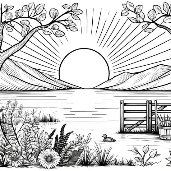 Coloring Pages Sunset