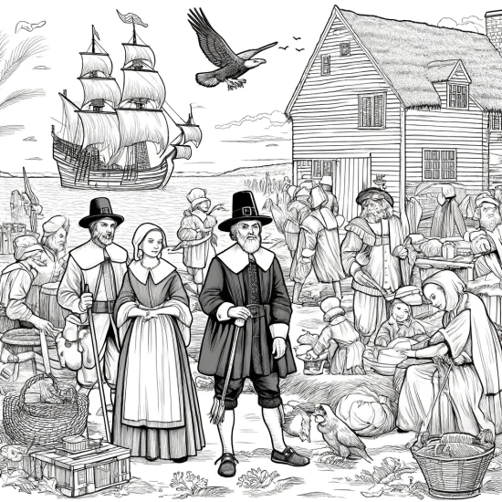 Coloring Pages of Pilgrims