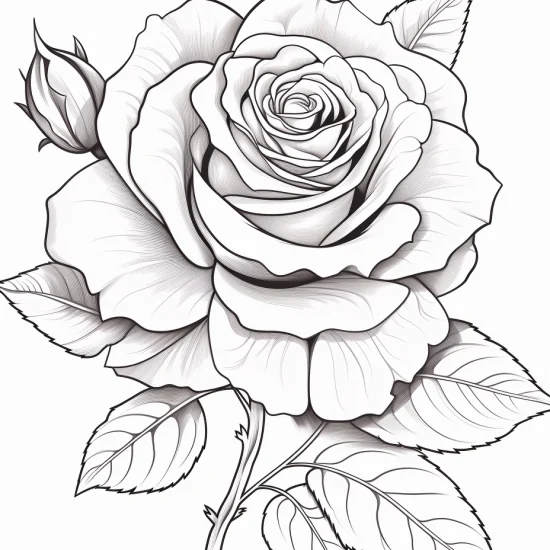 Mindful Coloring Page of Rose