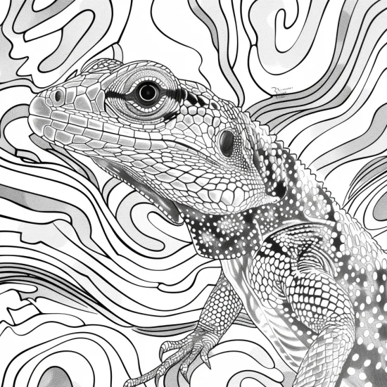 coloring page of lizard