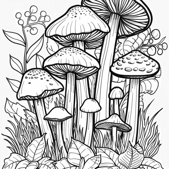 mushroom coloring page